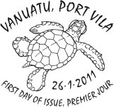 Vanuatu Post Turtles Stamps first Date